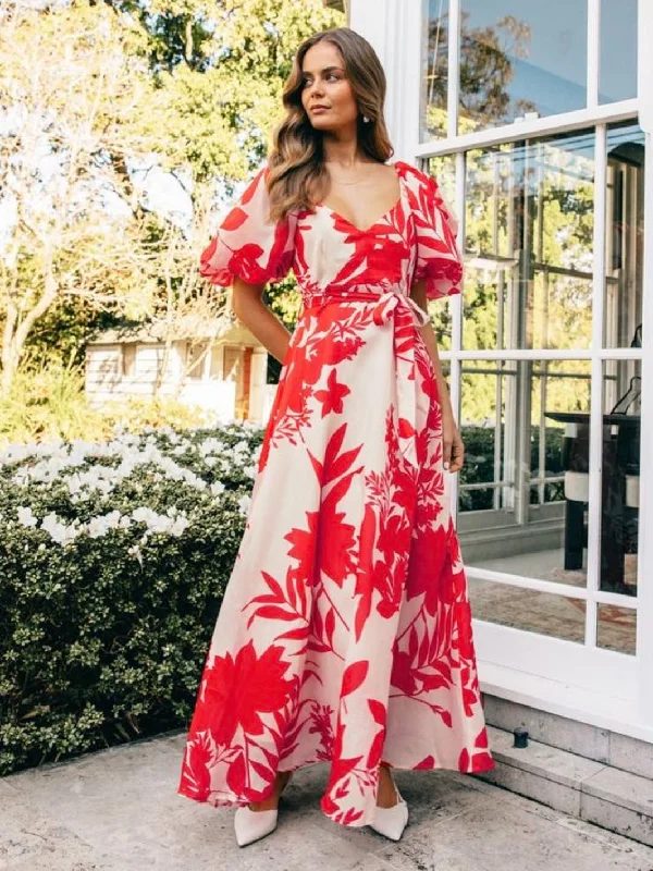 Lia Maxi Dress 10514 Comfortable Ruffle Hem Maxi Dress