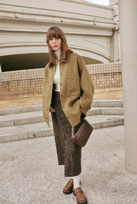 Newton Oversized Wool Jacket - Olive Brown Nylon Jacket Polyester Jacket Spandex Jacket Newton Oversized Wool Jacket - Olive Brown Nylon Jacket Polyester Jacket Spandex Jacket