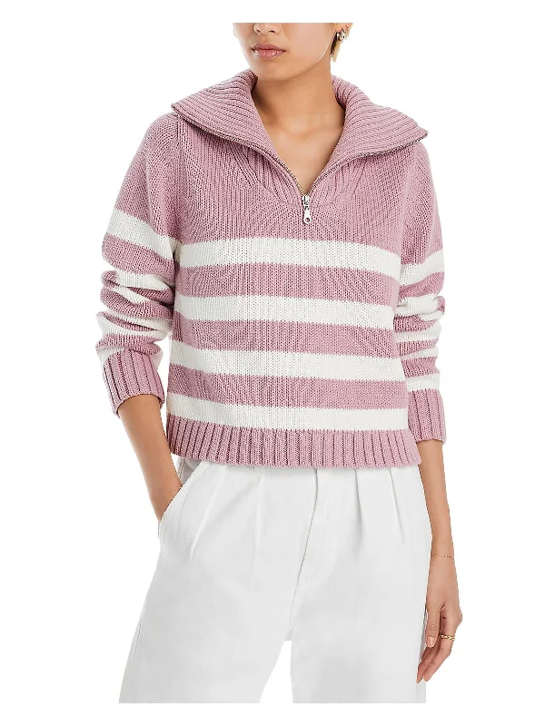Matey Womens Striped Cable Knit Turtleneck Sweater Mesh Blend Leather Blend Suede Blend Matey Womens Striped Cable Knit Turtleneck Sweater Mesh Blend Leather Blend Suede Blend